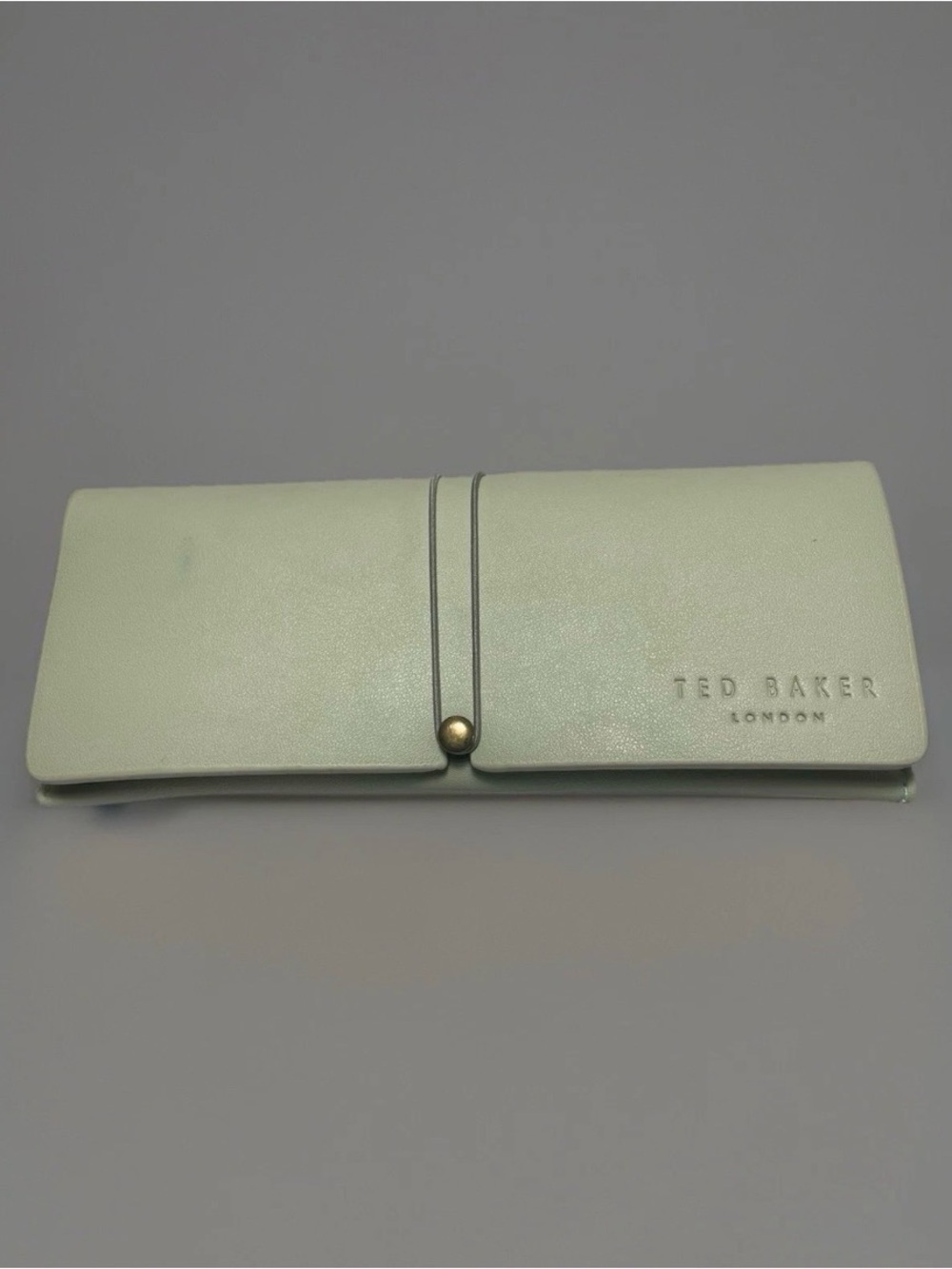 Ted Baker London Green Soft Shell Fold Over Wrap Closure Glasses Case with cloth